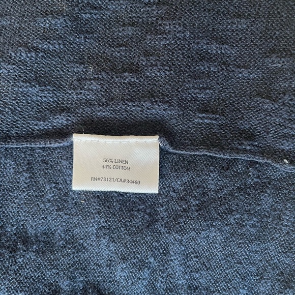 Eileen Fisher short sleeves drape front linen cardigan blue size medium - Picture 10 of 10